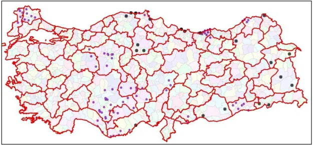 Figure 4.2 Selected 110 districts of Turkey 