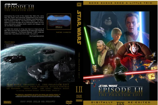 Figure 4. Star Wars: Episode I.II – The Phantom Edit DVD cover designed by  another fan, shared online