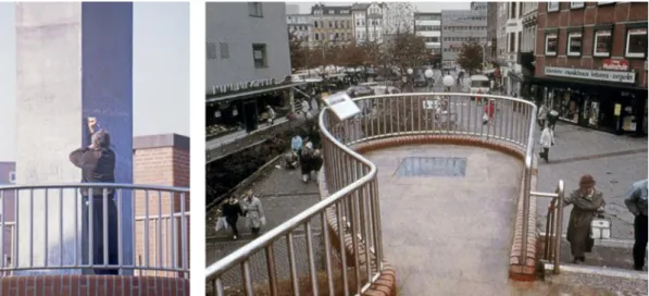 Figure 1 |  1986 Anti-Fascist memorial being signed) (Right- 1989 Memorial fully  submerged into the Earth)