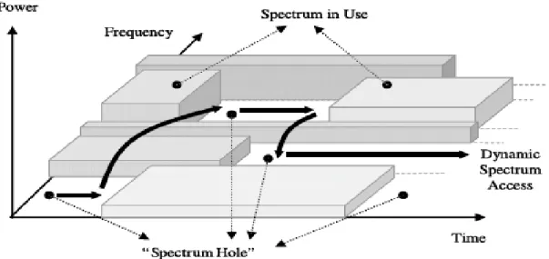 Figure 2.2 Spectrum hole concept [27] 