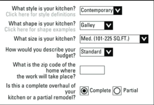 Figure 1. ImproveNet Kitchen Estimator 