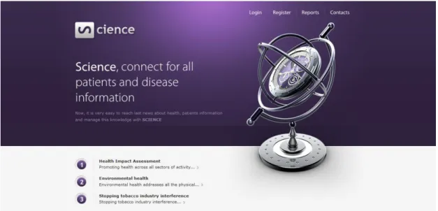 Figure 5.20 displays the main page of Science system. We can see that all users can  reach the news and reports