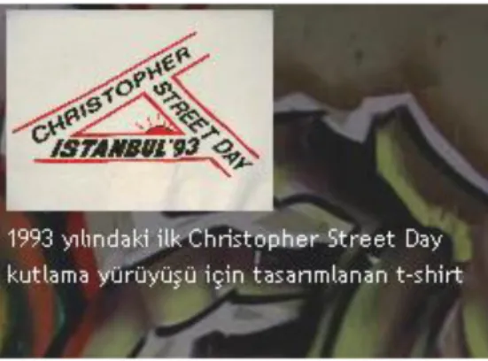 Figure 1: According to the main website of LGBT Pride Week Istanbul, The Pride  Week Committee prepared a t-shirt that salutes the first Christopher Street Day 