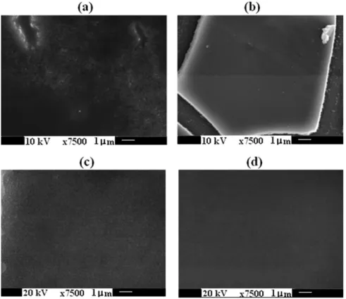 FIG. 13. SEM images of thick PS/TiO 2 films with (a) 5, (b) 8, (c) 10, and (d) 12 TiO 2 layer content annealed at 2808C.