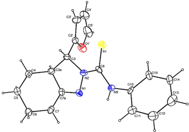 Figure 2. The molecular structure of le, showing the atom-numbering scheme. Displacement ellipsoids are drawn at the 40% probability.