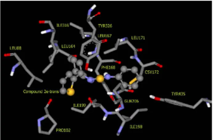 Figure 11. Binding mode of compound 2e-trans in MAO-B active site.