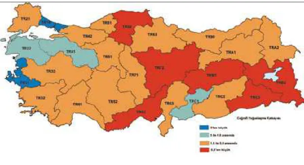Şekil 9: Kırmızı Et Üretiminde Coğrafi Yoğunlaşmalar 