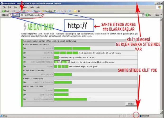 Şekil 7: Sahte İnternet Sitesi 