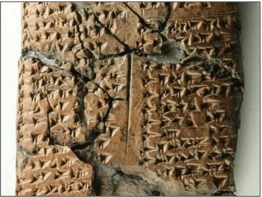 Şekil	
  1	
  :	
  Diyarbakır’da	
  bulunan	
  tablet.	
  