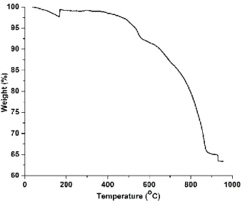 Figure 6. TGA curve of NiBWO. 