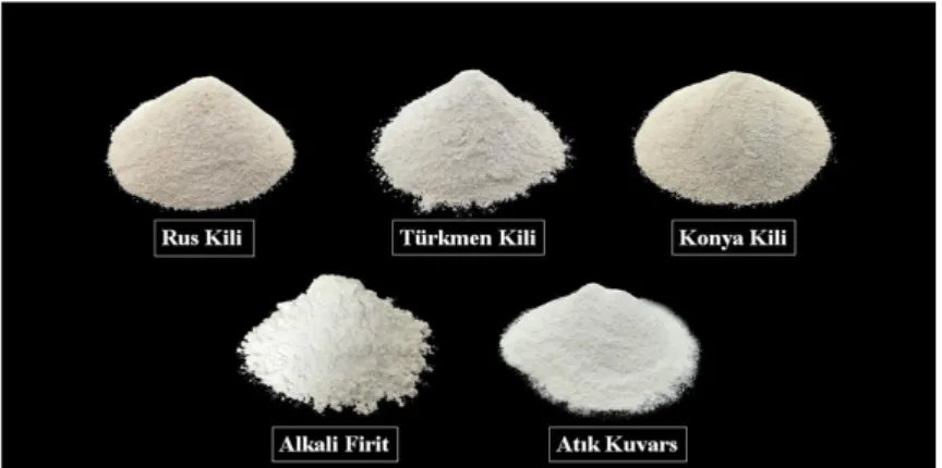 Şekil 6.1. Kullanılan hammaddeler. 