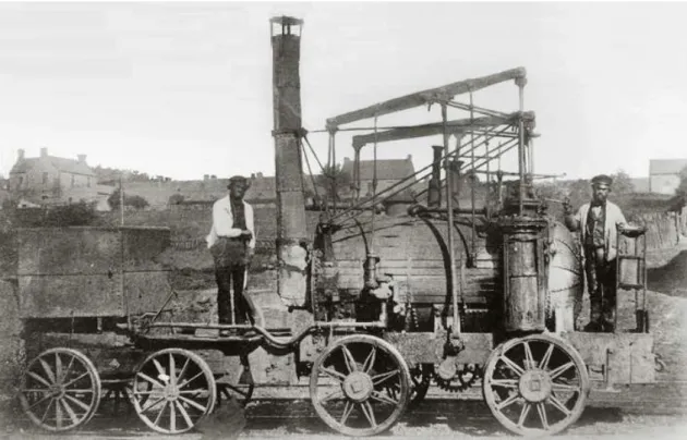 Şekil 2.1. 1813-1814'te inşa edilen ve yük trenlerini çekmek için kullanılan bir İngiliz buharlı 