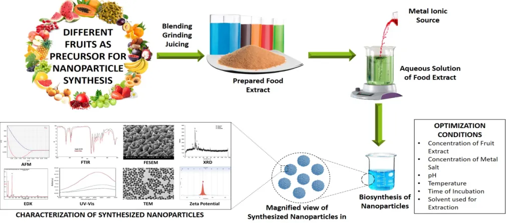 Figure 2. A general mechanism of nanoparticle formation from fruit extracts.  Figure 2