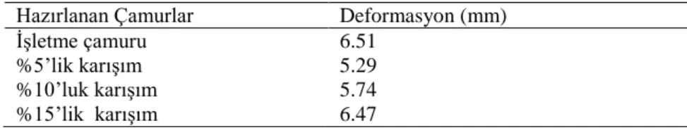 Çizelge 16. Mukavemet ölçüm sonuçları. 