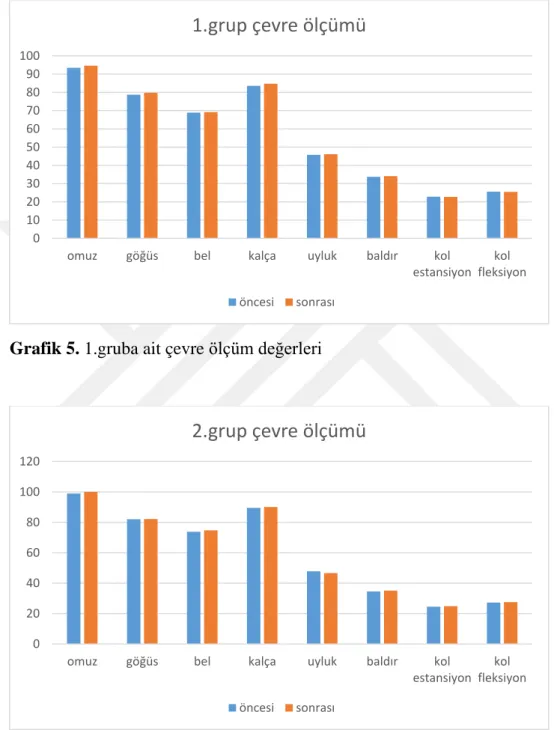 Grafik 5. 1.gruba ait çevre ölçüm değerleri 