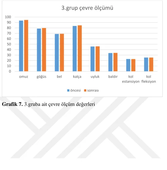 Grafik 7. 3.gruba ait çevre ölçüm değerleri 0102030405060708090100