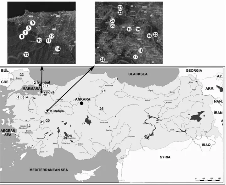 Figure 2. The sampling sites of the study with river catchments.