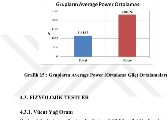 Grafik 15 : Grupların Average Power (Ortalama Güç) Ortalamaları  