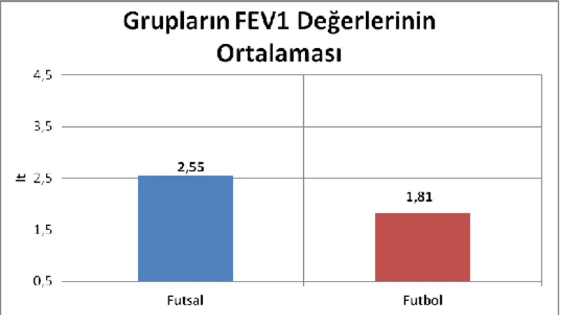 Grafik 18 : Grupların Zorlu Ekspirasyon Hacmi Değerlerinin Ortalamaları 