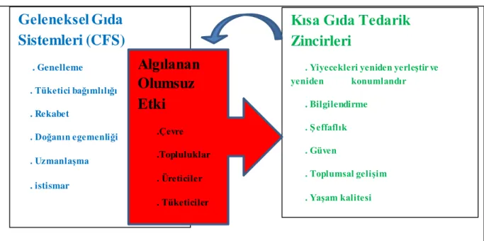 Şekil 1: Kısa Gıda Tedarik Zinciri Hedefleri ve Etkileri. 