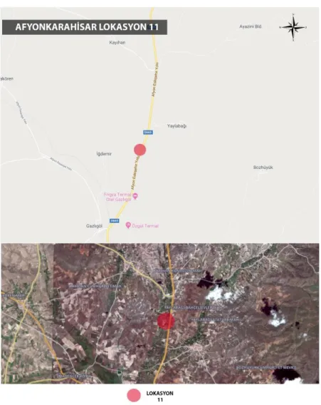 Şekil  3.17.  Afyonkarahisar  ili  ve  çevresindeki  çalışma  alanlarının  örnekleme  yeri  haritası  (http://www.mta.gov.tr)