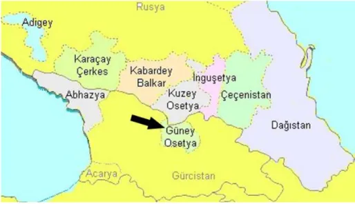 Şekil 1.7: Güney Osetya Cumhuriyeti Haritası 