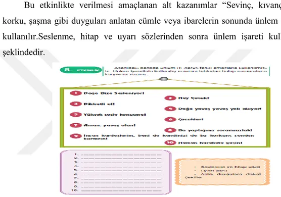 Şekil 17. 4.sınıf kitabındaki noktalama işareti etkinliği 2 (Bıyıklı ve Öztaş, 2017:  64)