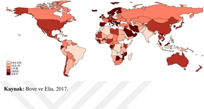 Şekil 2.3: Dünyada Doğum Yeri Çeşitliliğinin 1960-2010 Yılları Arasındaki Değişimi 
