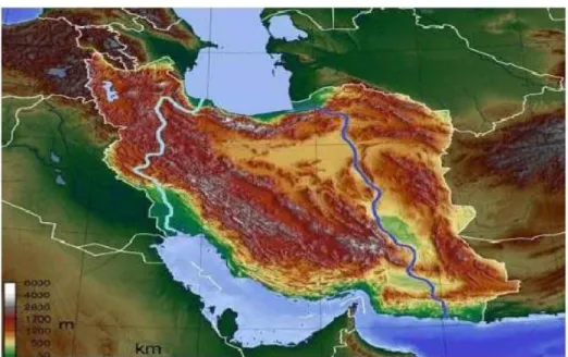 Şekil 2.6: Fars Kanalı Projesi için İki Alternatif Suyolu Güzergâhı 262