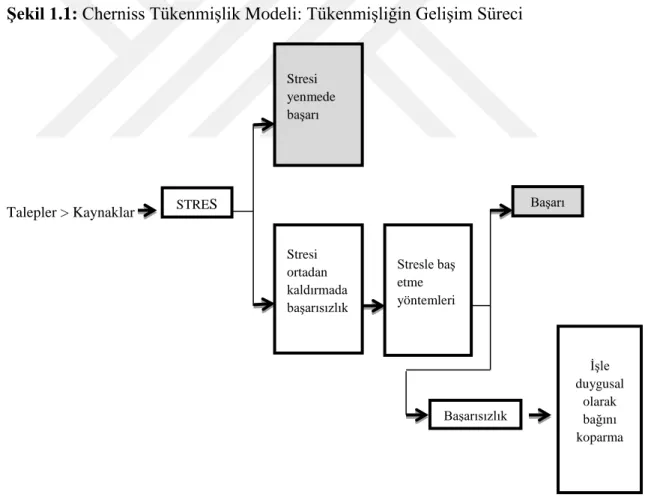 Şekil 1.1: Cherniss Tükenmişlik Modeli: Tükenmişliğin Gelişim Süreci 