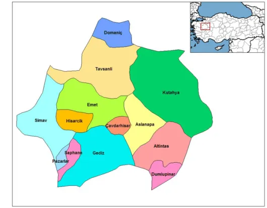 Şekil 4.1. Tavşanlı ilçe haritası. 