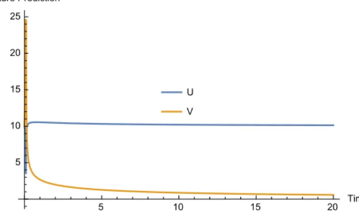 Figure 2. Numerical solution for α = 0.5.