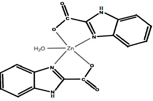 Şekil  4.5.  Aquabis  (1H-benzimidazole-2-carboxylato-κ 2 O,N 3 )zinc(II)  molekülünün  yapısı [25] 
