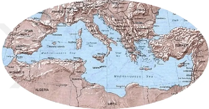 ġekil 2.1. Akdeniz Ülkeleri Haritası   Kaynakça: http://www.mediterranean-yachting.com/Countries.htm  