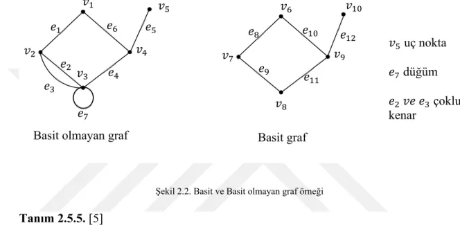 Şekil 2.2. Basit ve Basit olmayan graf örneği 