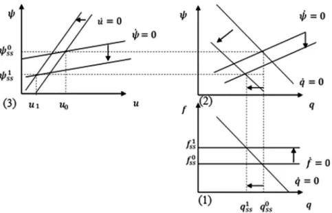 Figure 6. Medium-run adjustment in financially liberalized countries after an exogenous increase in capital flows