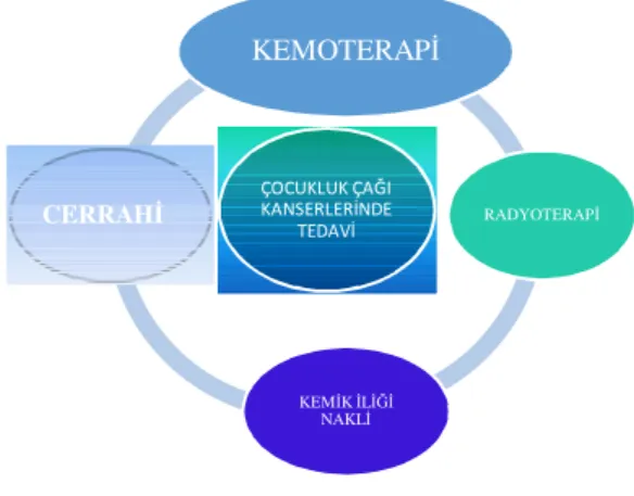 Şekil 2.1 Çocukluk çağı kanserleri tedavi yöntemleri  2.3.1. Kemoterapi  