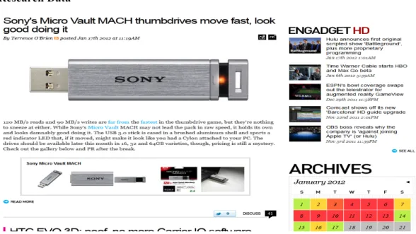 Figure 1. Engadget, main part 