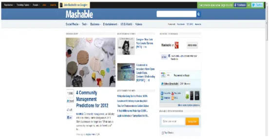 Figure 2. Mashable, heading and main part 