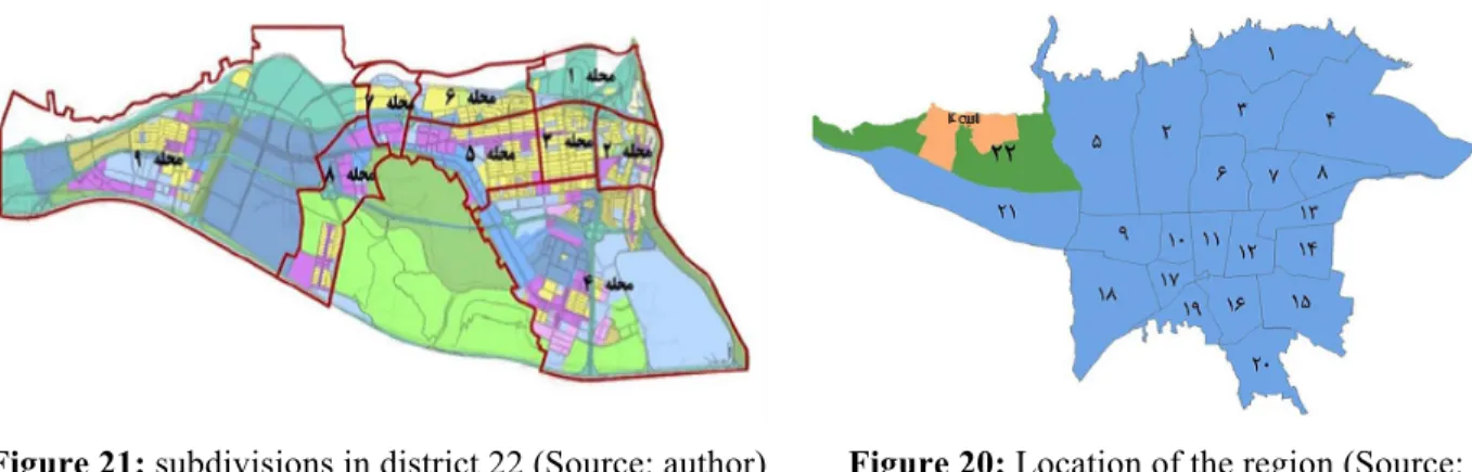 Figure 21: subdivisions in district 22 (Source: author) 