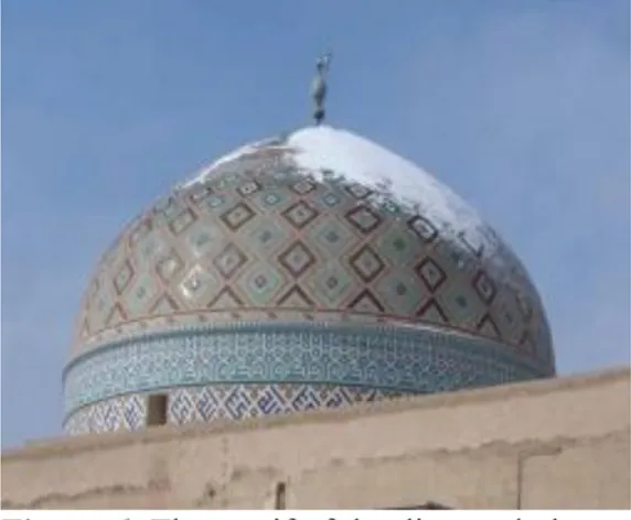 Figure 6. The motif of the diamond, dome,  mosque in Yazd