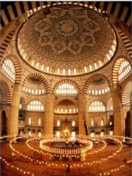 Fig 6:the circle based space arrangement in the architecture and decoration of mosques 