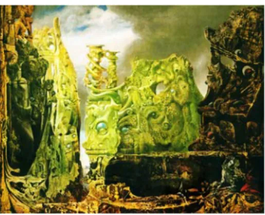 Şekil 14. Max Ernst, L’Ange du Foyer ou leTriomphe du Surrealisme 1943. ) anlamı tam  olmaz.” (Şekil 11) [9] 