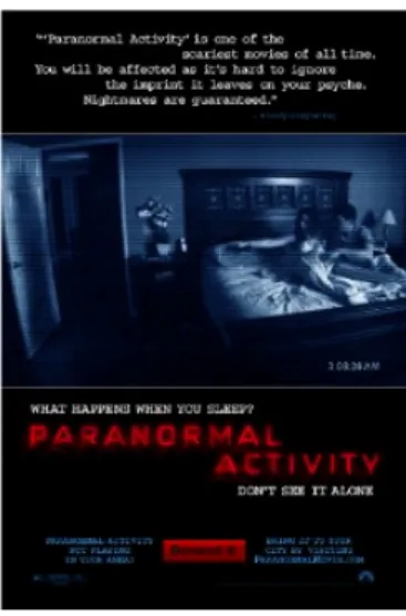 Figure 2. The poster of Paranormal Activity.  http://www.imdb.com/title/tt1179904/ 