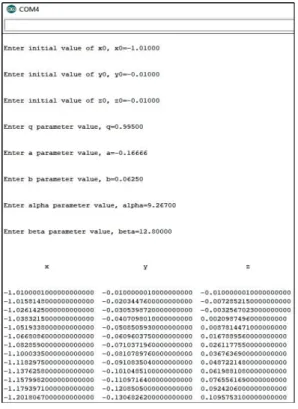 Figure 9. An example screenshot of the communication between the microcontroller and the com- com-puter.