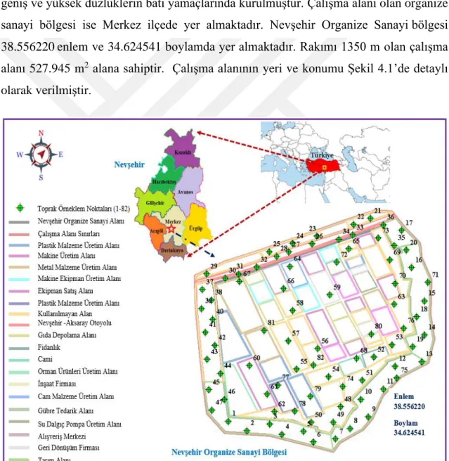 Şekil 4.1. Çalışma alanının yeri ve konumu 