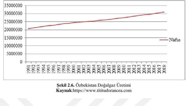 Şekil 2.6. Özbekistan Doğalgaz Üretimi  Kaynak:https://www.tititudorancea.com 