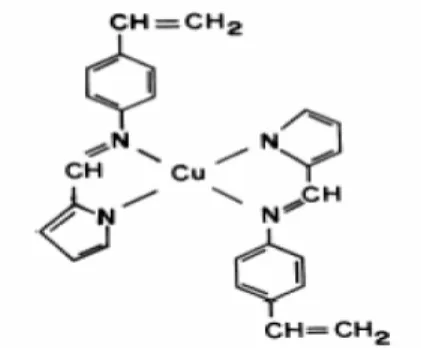 Şekil 2.9. Vinil grubu içeren Schiff bazı-bakır kompleksi. 