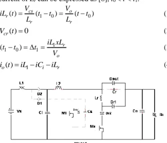 Figure 3. Equivalent circuit scheme of the operation mode 2 (t 1 &lt; t &lt;t 2 ) 