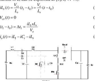 Figure 3. Equivalent circuit scheme of the operation mode 2 (t 1 < t <t 2 ) 